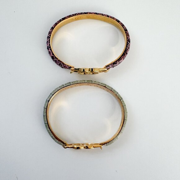 Gucci Set of 2 Snakeskin Bangles, Vintage Gucci Bracelets, Y2K Gucci Bracelets - Picture 7 of 11